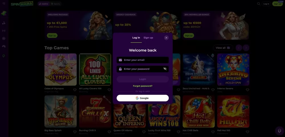 Wersja mobilna Spinmama